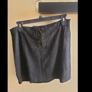 Short skirt suede black